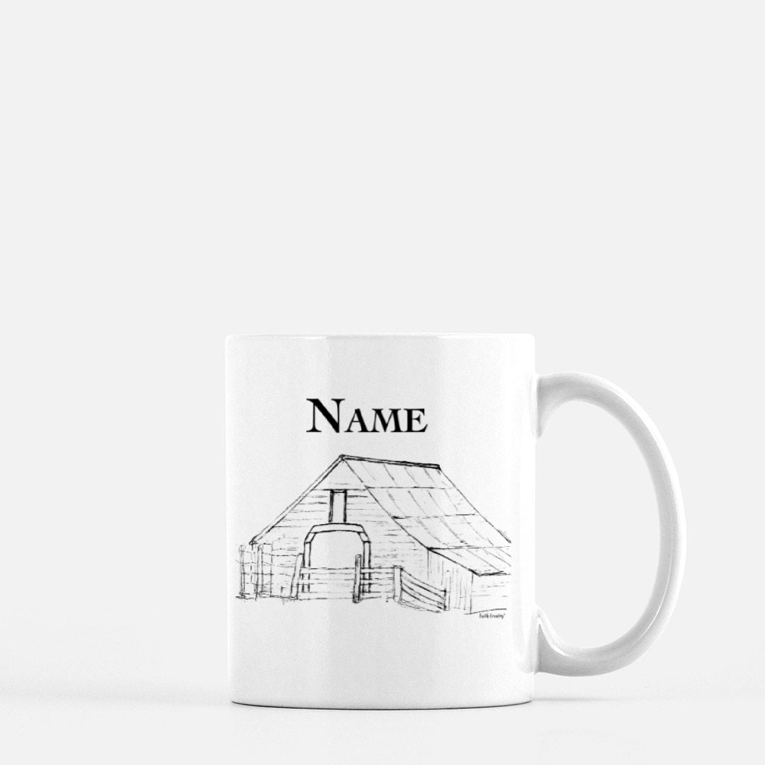 Harvest Barn Personalized Vintage Country Ceramic Mug | American Heritage Collection | Custom Farmhouse Coffee Cup 11oz
