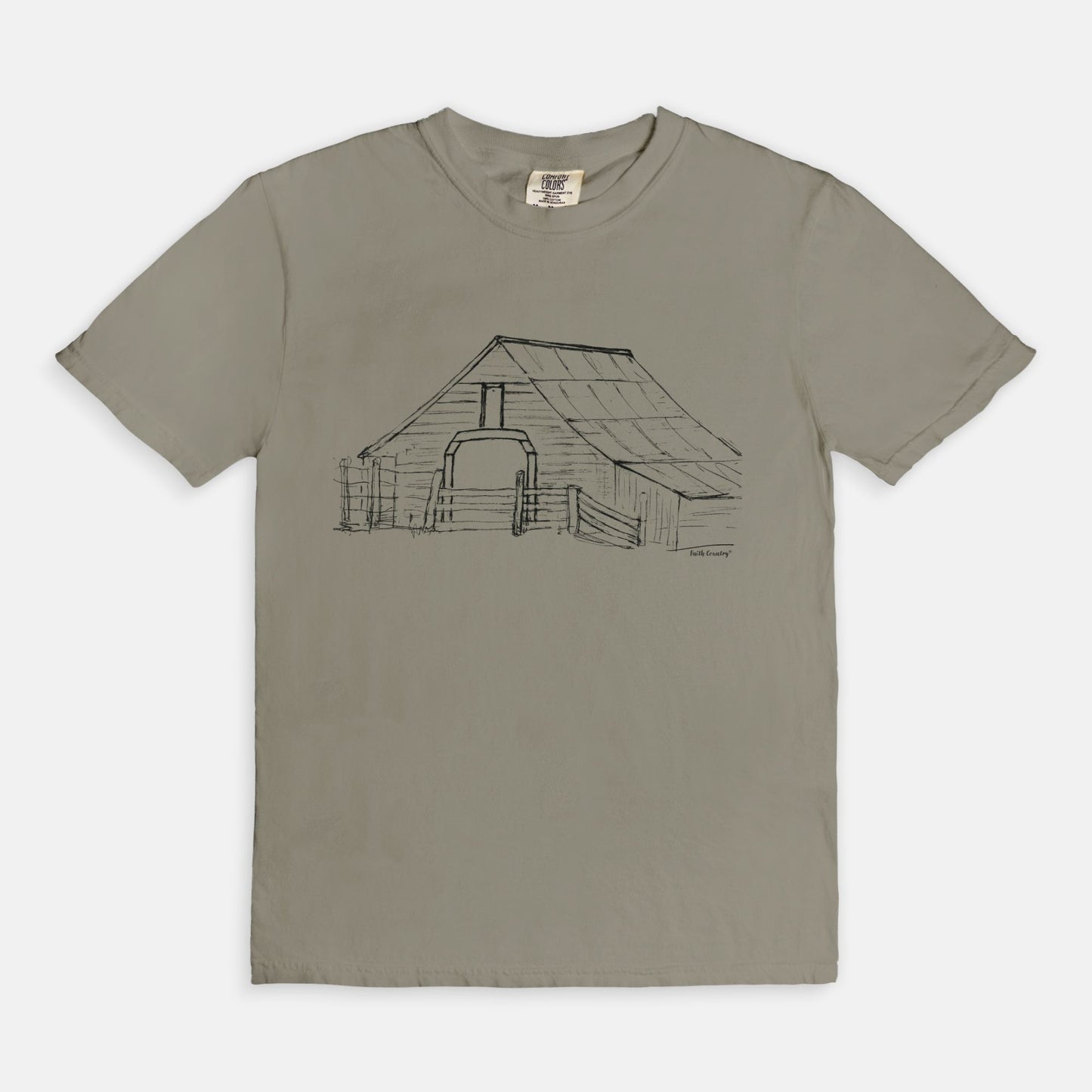 Harvest Barn Black Sketch Vintage Country Comfort Colors® T-Shirt | American Heritage Collection