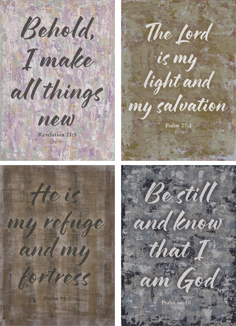 Bible Verse Wall Art Printable Set, Scripture Digital Download Bundle, Christian Home Decor, Faith Inspirational Prints