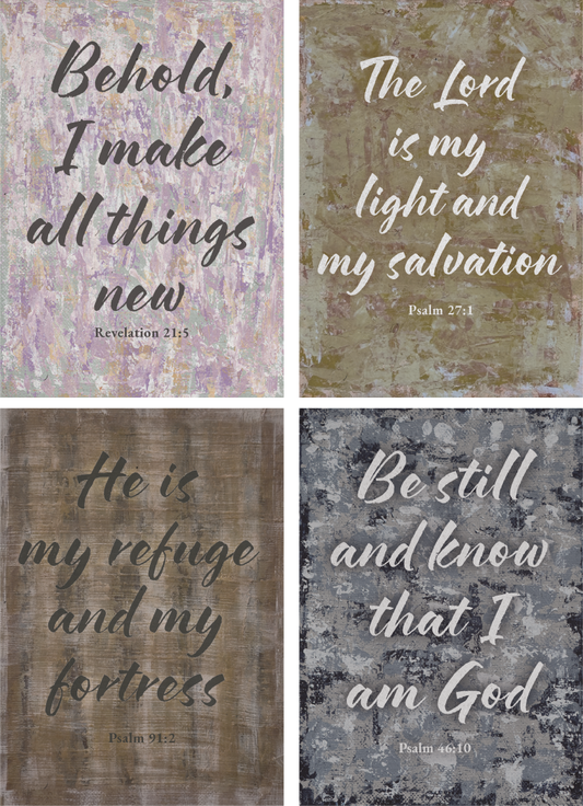 Bible Verse Wall Art Printable Set, Scripture Digital Download Bundle, Christian Home Decor, Faith Inspirational Prints