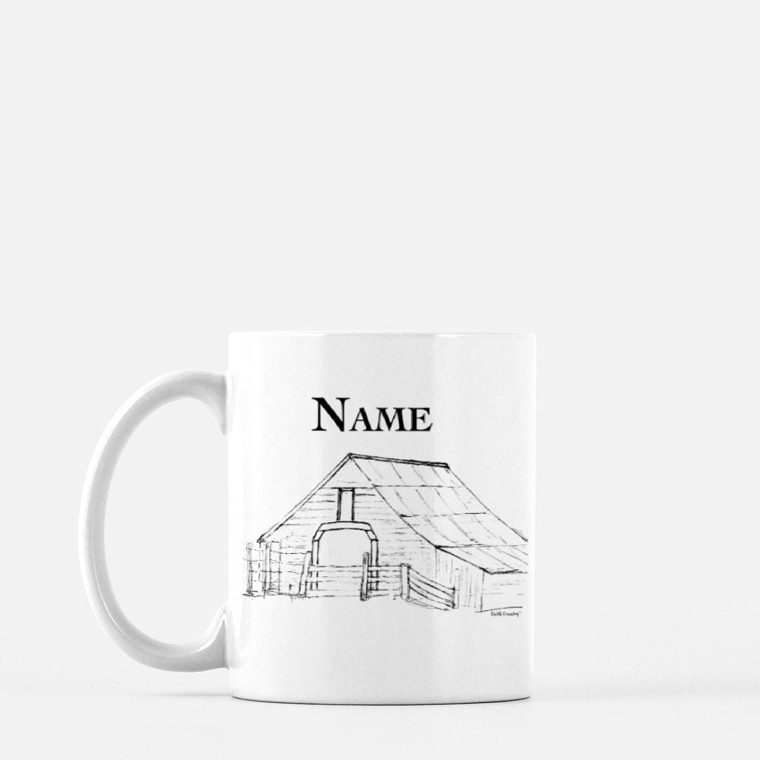 Harvest Barn Personalized Vintage Country Ceramic Mug | American Heritage Collection | Custom Farmhouse Coffee Cup 11oz