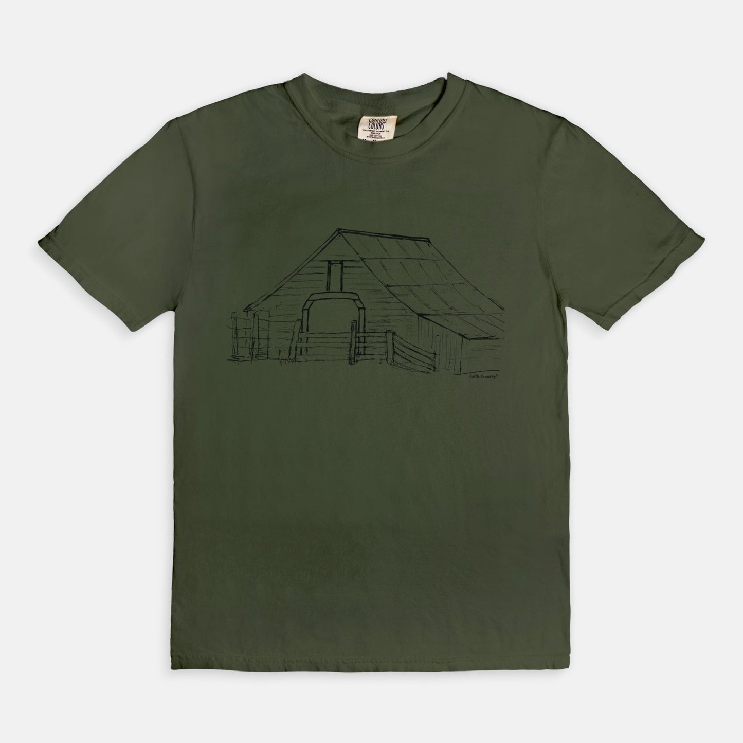Harvest Barn Black Sketch Vintage Country Comfort Colors® T-Shirt | American Heritage Collection