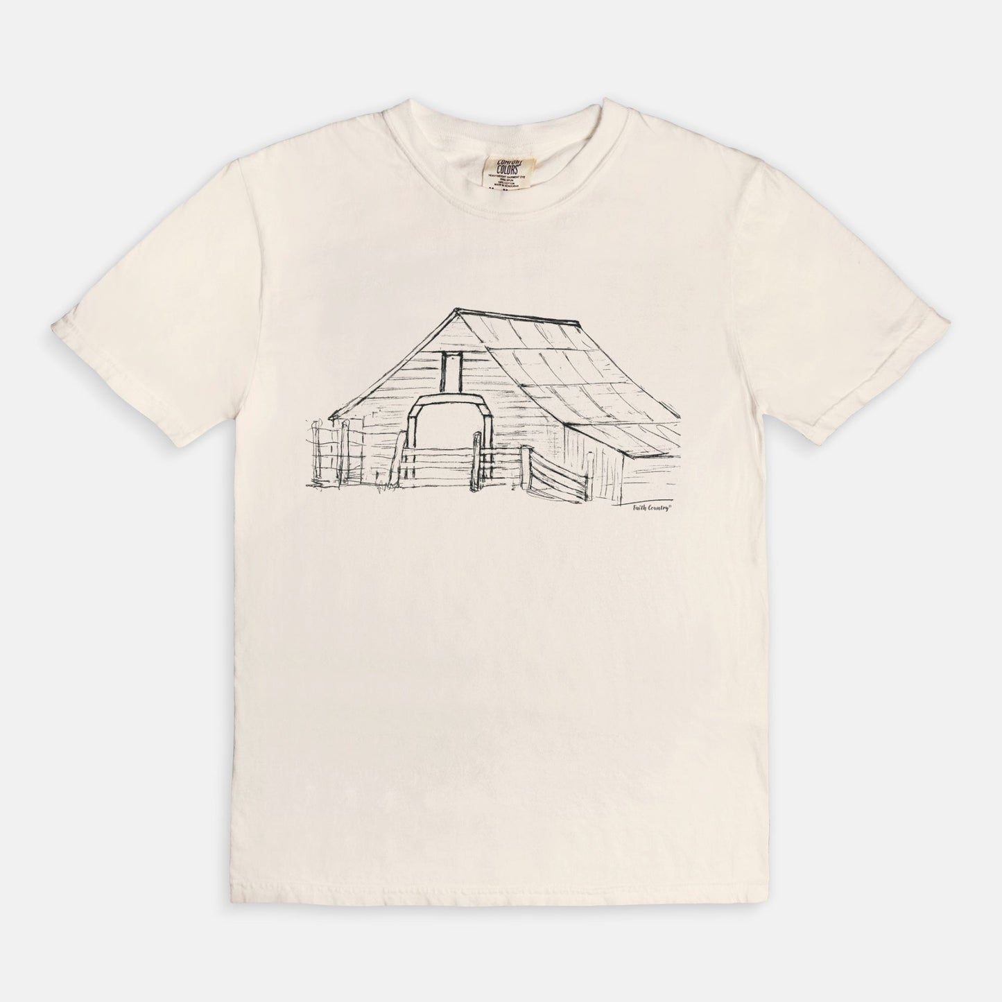 Harvest Barn Black Sketch Vintage Country Comfort Colors® T-Shirt | American Heritage Collection