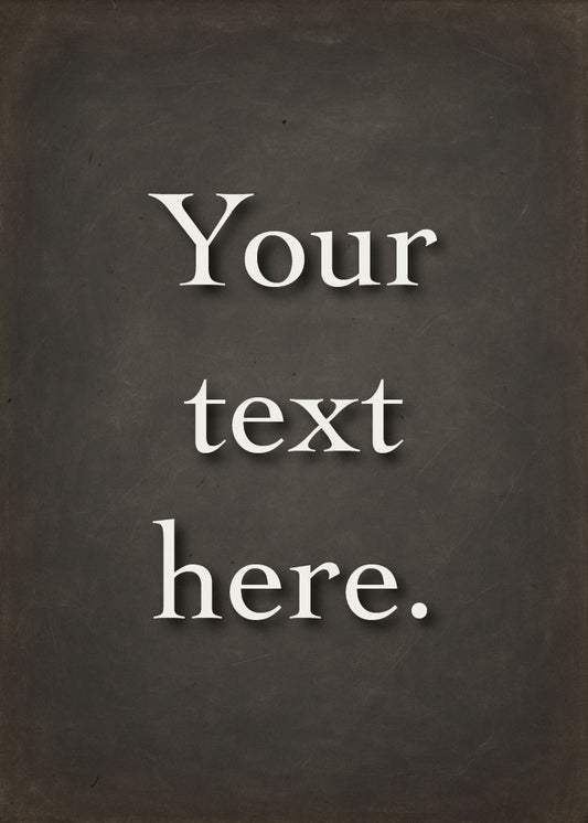 Vintage Black Chalkboard Personalized Art Card