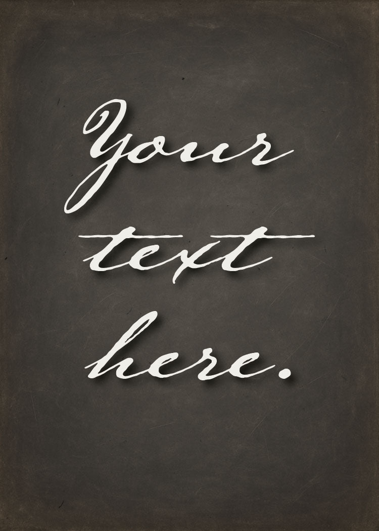 Vintage Black Chalkboard Personalized Art Card