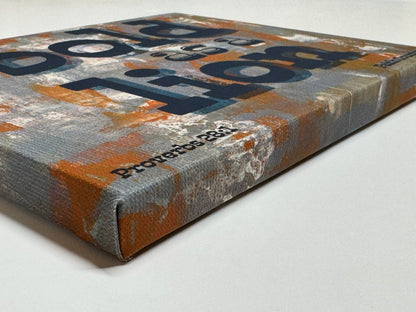 Close-up angled view of 'Bold as a Lion' canvas print showing texture and printed edges