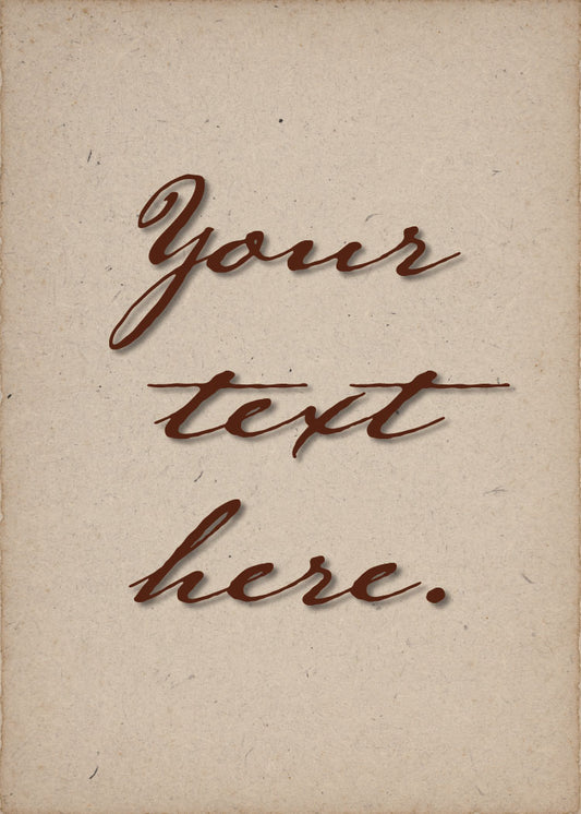 Antique Book Page Personalized Art Card