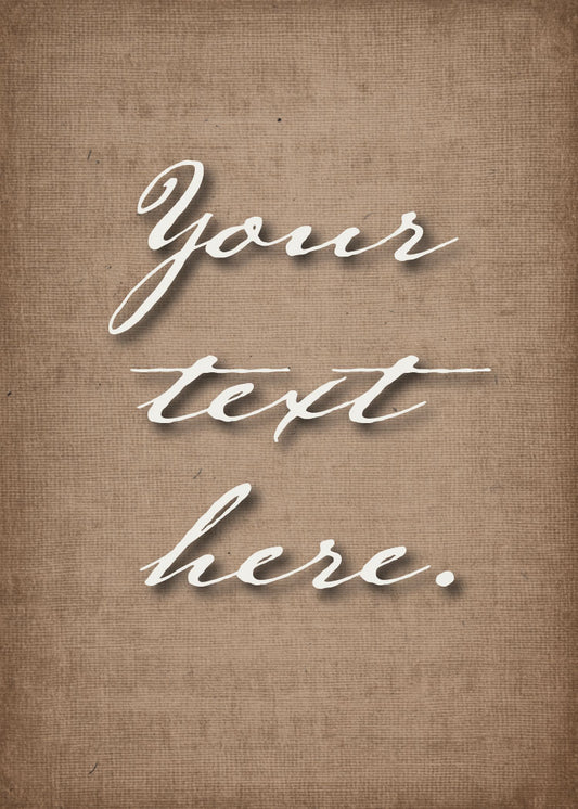 Rustic Burlap Personalized Art Card