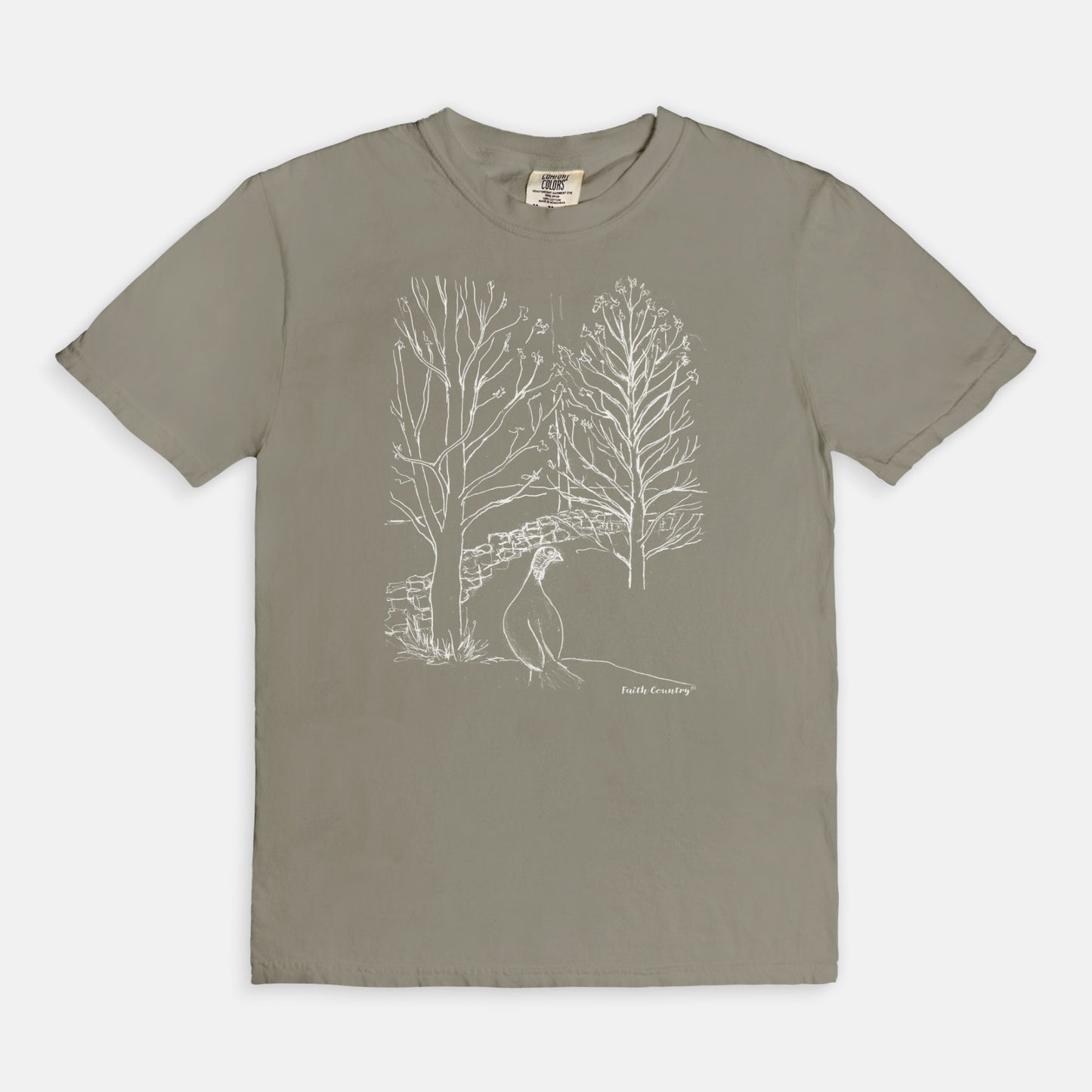 Wild Turkey White Sketch Vintage Country Comfort Colors® T-Shirt | American Heritage Collection