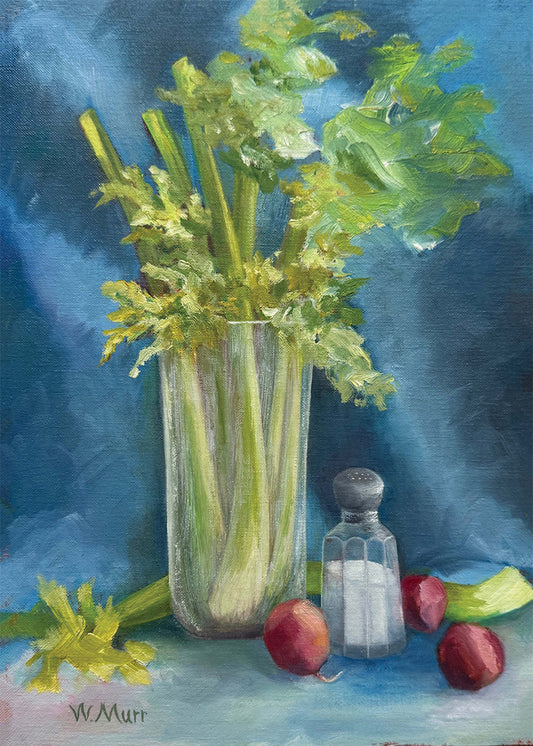 Celery – Vintage Country Kitchen Painting Art Card