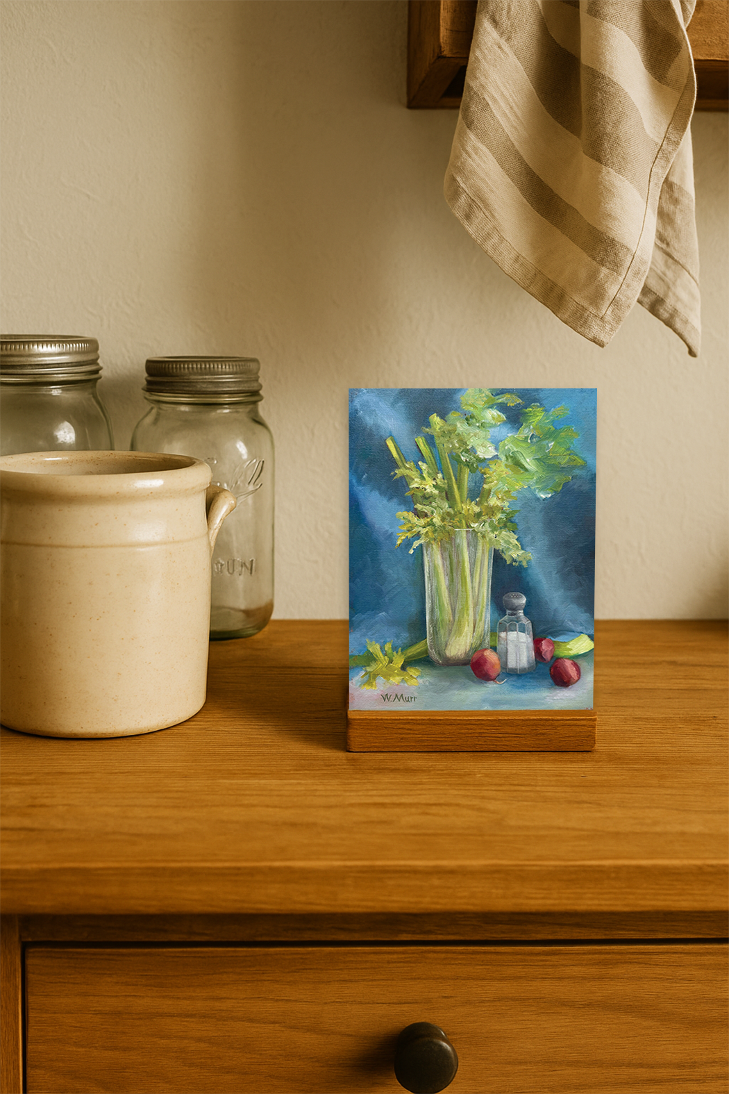 Celery – Vintage Country Kitchen Painting Art Card