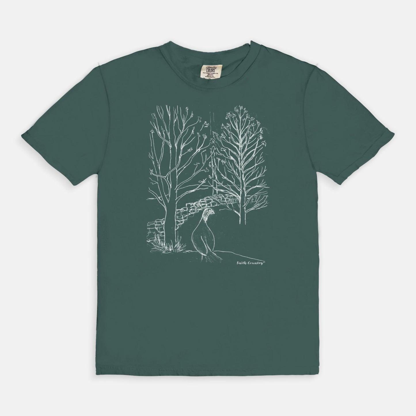 Wild Turkey White Sketch Vintage Country Comfort Colors® T-Shirt | American Heritage Collection