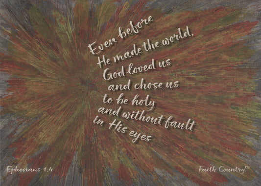 Ephesians 1:4 Bible Verse Printable, God Chose Us Scripture Wall Art, Christian Abstract Painting, Faith Home Decor