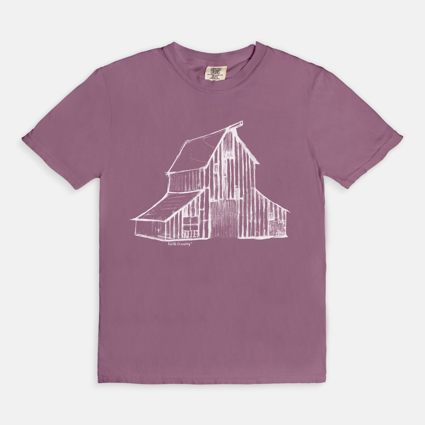 Heritage Barn White Sketch Vintage Country Comfort Colors® T-Shirt | American Heritage Collection