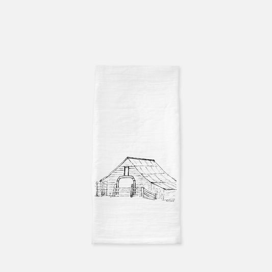 Harvest Barn Tea Towel - Farmhouse Kitchen Cotton Towel – Sketch Only