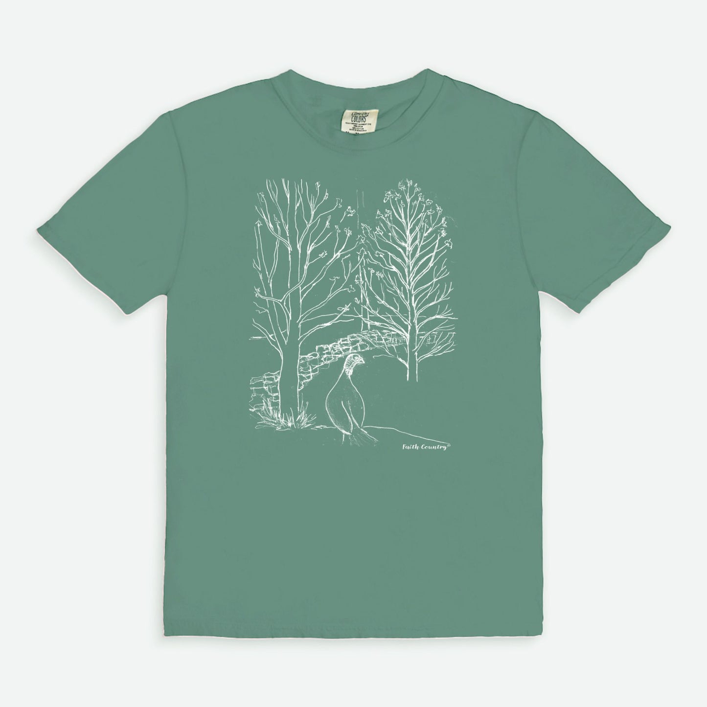 Wild Turkey White Sketch Vintage Country Comfort Colors® T-Shirt | American Heritage Collection