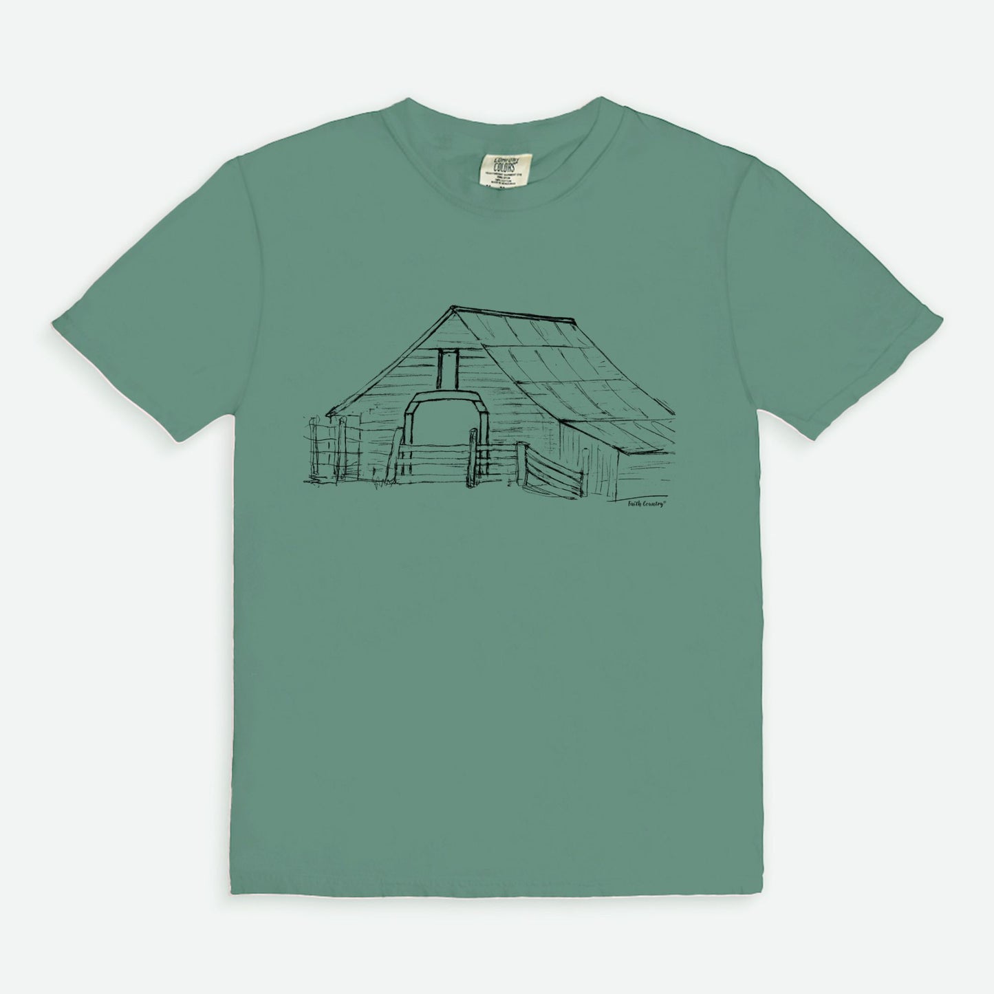 Harvest Barn Black Sketch Vintage Country Comfort Colors® T-Shirt | American Heritage Collection
