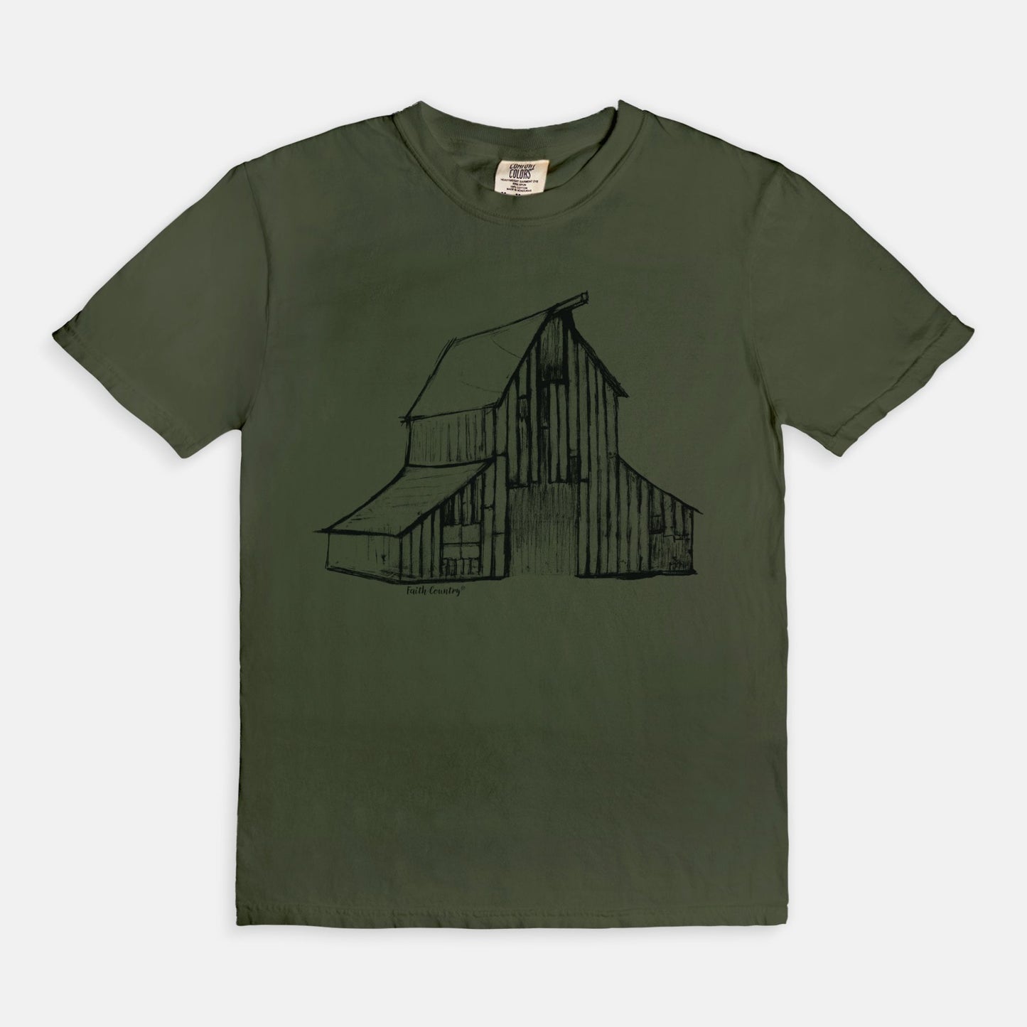 Heritage Barn Black Sketch Vintage Country Comfort Colors® T-Shirt | American Heritage Collection