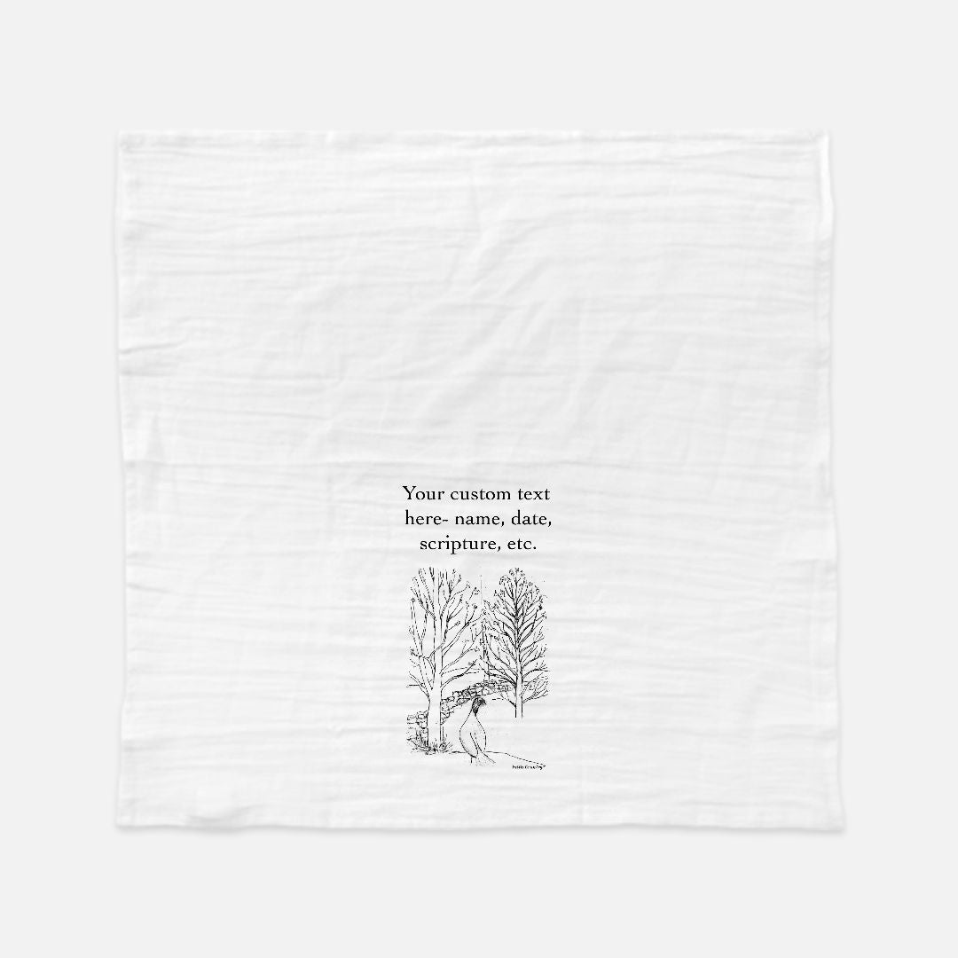 Wild Turkey Tea Towel - Personalized Farmhouse Kitchen Towel with Custom Print Text