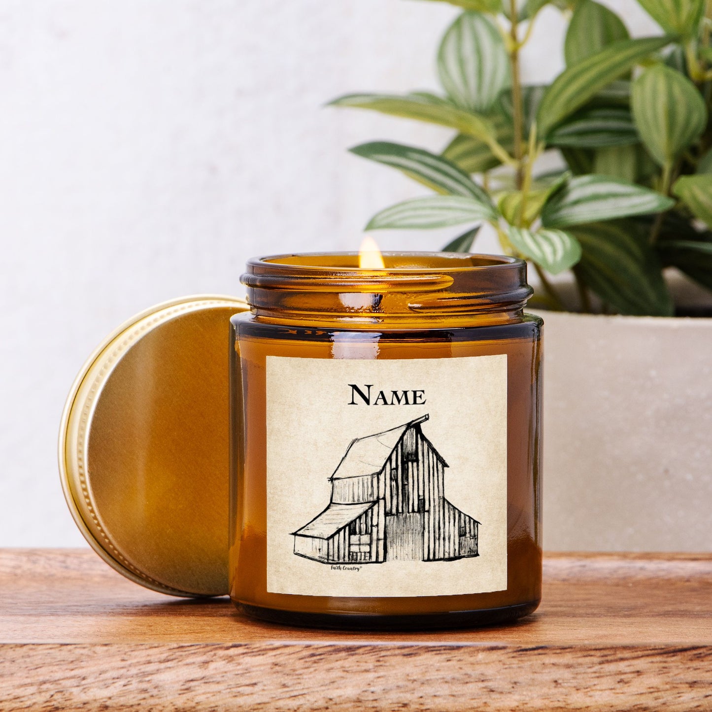 Heritage Barn Personalized Vintage Country Hand-Poured Candle | American Heritage Collection | Custom Coconut Soy Wax 4oz