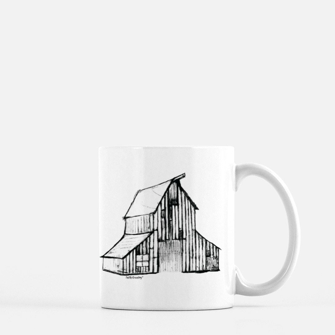 Heritage Barn Vintage Country Ceramic Mug - American Heritage Collection - Farmhouse Coffee Cup 11oz