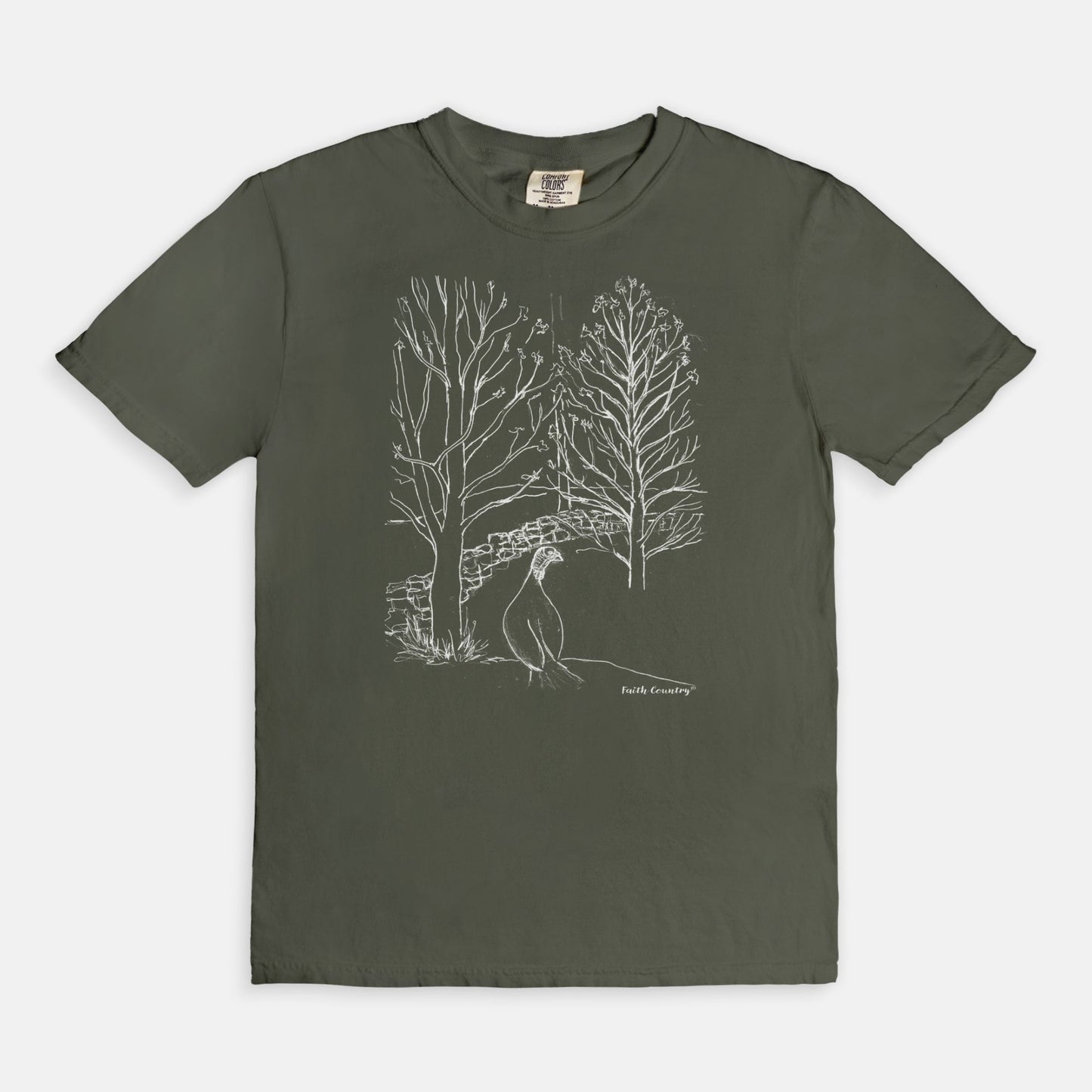 Wild Turkey White Sketch Vintage Country Comfort Colors® T-Shirt | American Heritage Collection