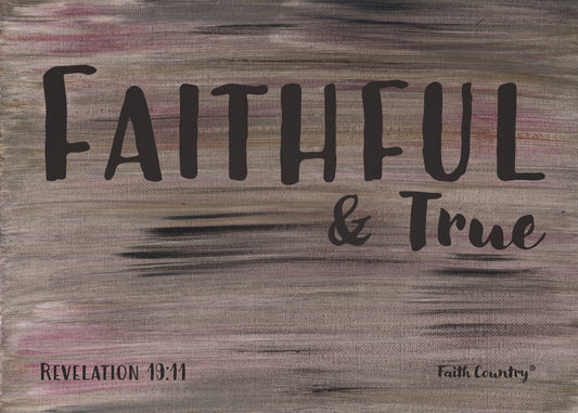 Revelation 19:11 Scripture Printable, Faithful and True Bible Verse Art, Christian Wall Decor, Neutral Abstract Painting