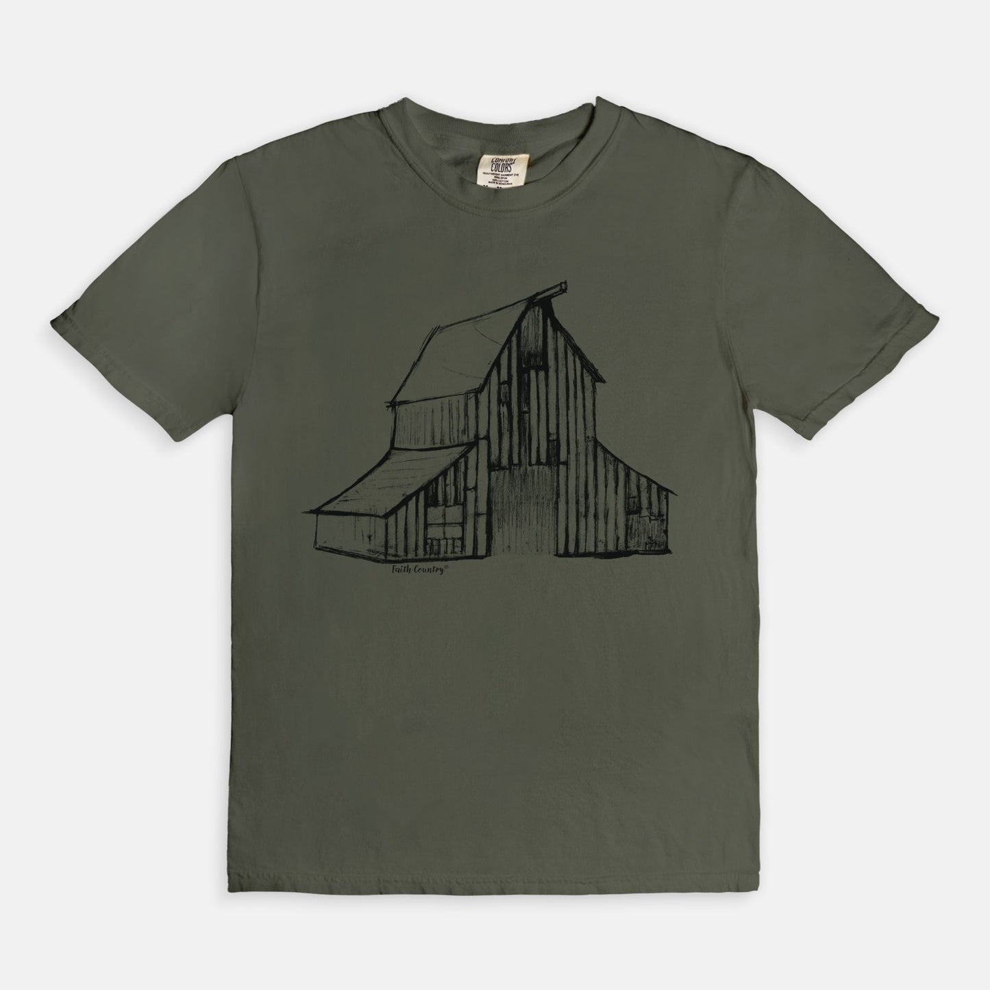 Heritage Barn Black Sketch Vintage Country Comfort Colors® T-Shirt | American Heritage Collection