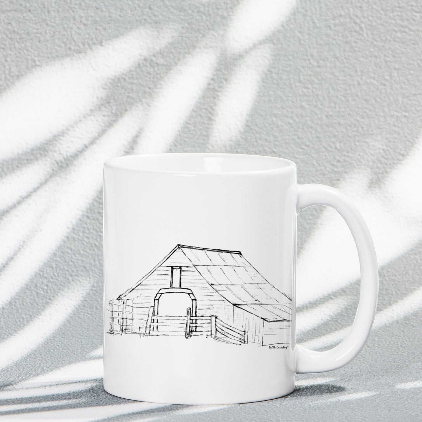 Harvest Barn Vintage Country Ceramic Mug | American Heritage Collection | Farmhouse Coffee Cup 11oz