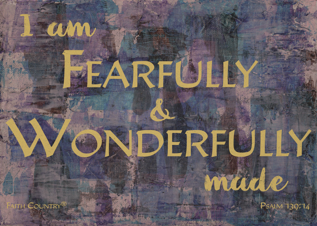Psalm 139:14 Scripture Printable, Fearfully and Wonderfully Made Bible Verse Wall Art, Christian Home Decor