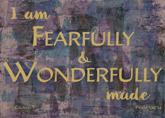Psalm 139:14 Scripture Printable, Fearfully and Wonderfully Made Bible Verse Wall Art, Christian Home Decor