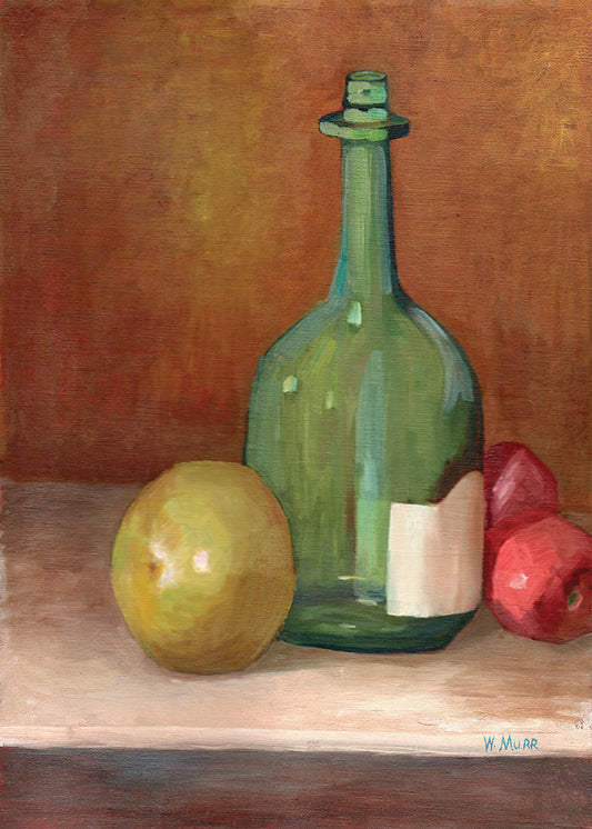 Green Jar – Vintage Still Life Painting Art Card