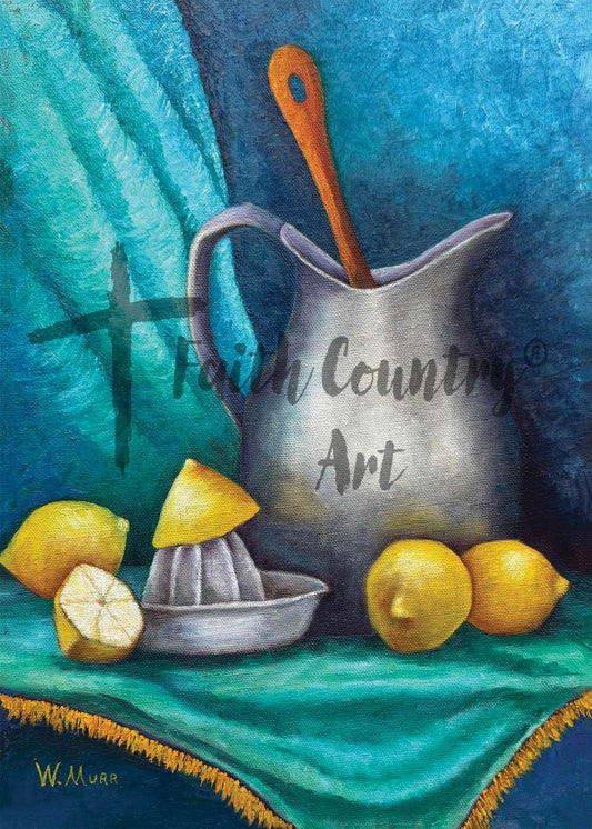 Vintage Lemon Still Life Digital Download, Rustic Kitchen Wall Art, Farmhouse Fruit Printable Decor