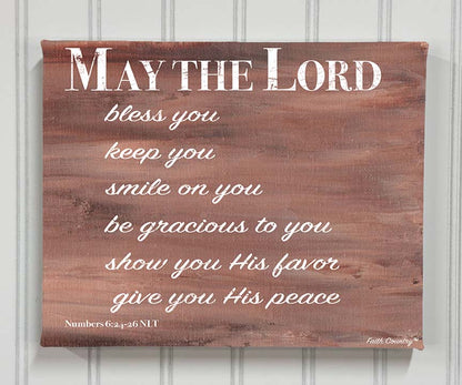Christian scripture wall art hanging on white panel wall