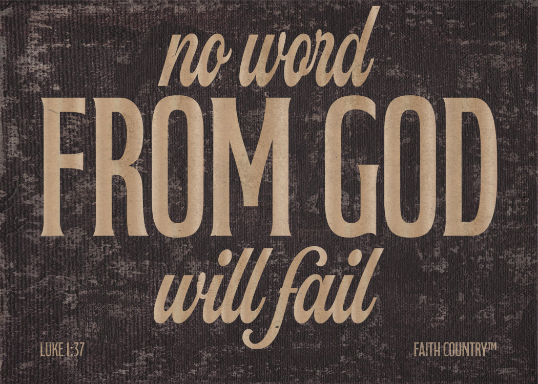 Luke 1:37 Scripture Printable, No Word from God Will Fail Bible Verse Wall Art, Christian Home Decor, Neutral Art Print