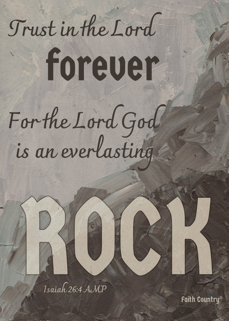 Isaiah 26:4 Scripture Printable, Trust in the Lord Forever Bible Verse Art, Everlasting Rock Christian Wall Decor